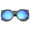 Black / Blue Mirror, variant on sunglassLA Unisex Womens Thick Frame Color Mirror Lens Round Cat Eye Sunglasses (Tortoise / Gold Mirror) - 55mm