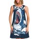 thumbnail image 1 of Balery Shark Vestidos de verano para mujer con estampado: vestido holgado sin mangas, vestido playero informal y cómodo para días calurosos., 1 of 7