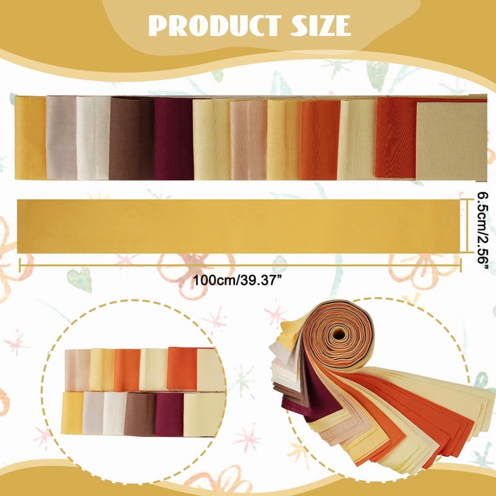 40PCS Jelly Roll Fabric 2.5x39 Inches (6.5x100 cm) Quilting Strips Bundle Cotton Solid Color Fabrics Patchwork for DIY Sewing Crafting Decoration (Thanksgiving Day)