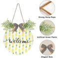 thumbnail image 2 of Pineapple Welcome Sign Farmhouse Front Porch Door Hanging Welcome Wreath for Holiday Wall Home 12 X 12 in Home Decor, 2 of 7