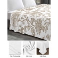 thumbnail image 6 of Khaki Flower Twim Size Flat Sheet, Wrinkleproof & Fadeproof Cooling Flat Bed Sheet Only, Vintage Farmhouse Boho Leaf Spring Plant Breathable Soft Bedding Top Sheets 66 x 96 Inches, 6 of 8