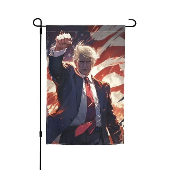 Donald Trump Garden Flag 12x18 Inch, Double Sided Outside Sign Yard Flag Farmhouse Indoor Decor