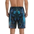 thumbnail image 4 of Lsque Cool Blue Light Wolf Mens Sleep Pajama Shorts,Short Pajama Pants, Cotton Ultra-Soft Knit-X-Large, 4 of 9