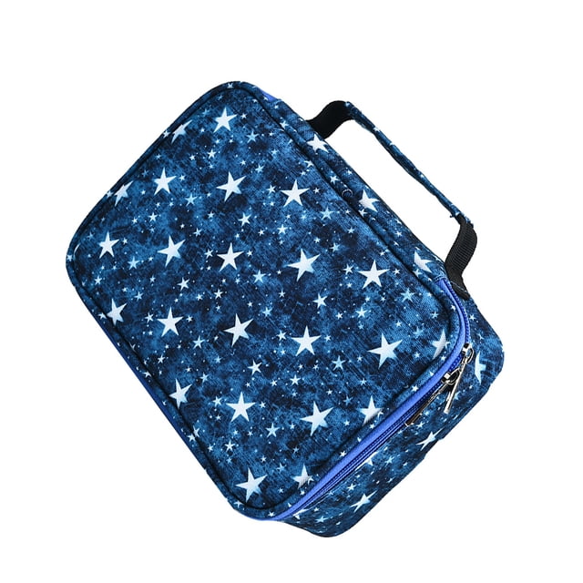Inteprter Bolsa de lápices de tela esmerilada Cremallera 3 capas Antideslizante Lavable Multi bolsillo 72 Agujero Papelería Marcador Type3 NO3