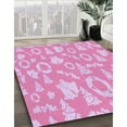 thumbnail image 3 of Ahgly Company Machine Washable Indoor Rectangle Transitional Neon Pink Area Rugs, 8' x 12', 3 of 7