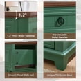 thumbnail image 3 of Joaxswe 3 Drawer Modern Farmhouse Nightstand, Wooden Bedside Table with Storage, Sturdy End Table for Bedroom Living Room, Green, 3 of 8