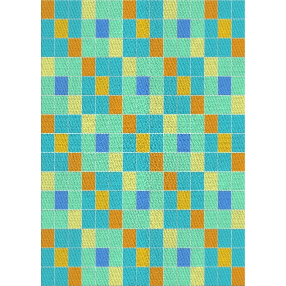 Ahgly Company Indoor Rectangle Patterned Green PAT1669X Area Rugs, 2' x 3'