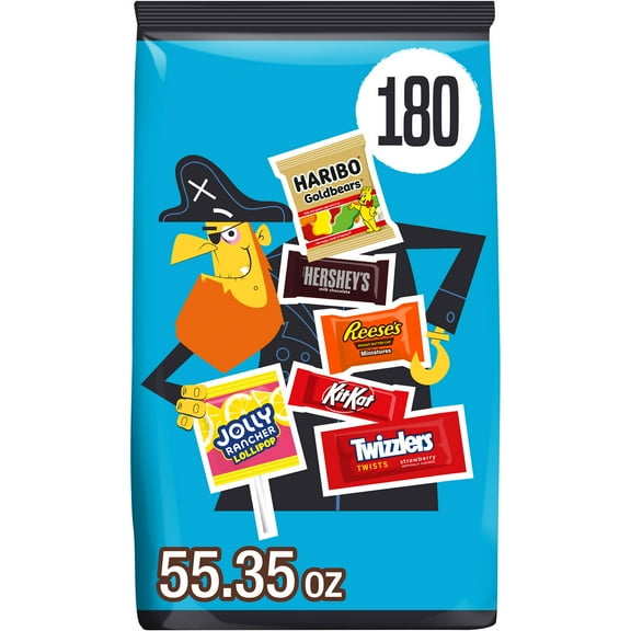 Hershey Assorted Flavored Halloween Candy, Bulk Bag 55.35 oz, 180 Pieces