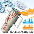 thumbnail image 2 of 1pc baseball 30oz Tumbler with Straw & Handle - Insulated Stainless Steel Cup | Holiday Gift for Man Women (Christmas, Valentine's, Birthday), 2 of 5