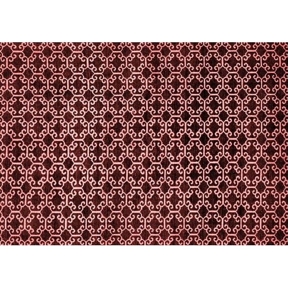 Ahgly Company Machine Washable Indoor Rectangle Abstract Red Modern Area Rugs, 6' x 9'