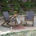 thumbnail image 3 of GDF Studio Ridgewood Outdoor Acacia Wood Rocking Chairs with Cushion, Set of 2, Gray, 3 of 6