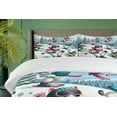 thumbnail image 5 of Ambesonne Cat Duvet Cover Set, Snowy Cartoon Skiing Kitties, Calking, Pale Blue Raspberry White, 5 of 6