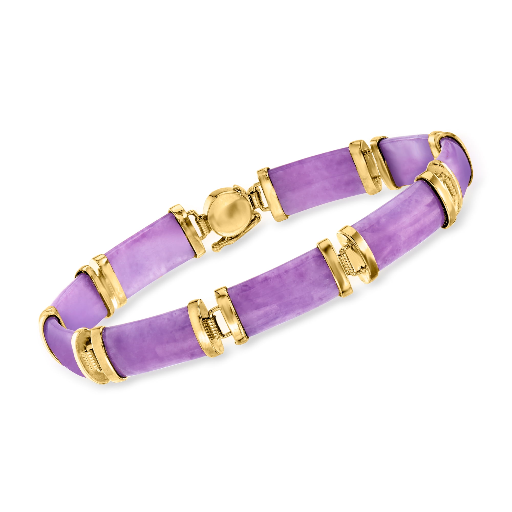 Ross-Simons Purple Jade Chinese Symbol Bracelet in 18kt Gold Over Sterling, Women's, Adult