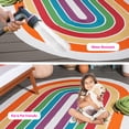 thumbnail image 4 of SAFAVIEH Braided Luvina Striped Reversible Area Rug, Ivory/Rainbow, 5' x 8' Oval, 4 of 19