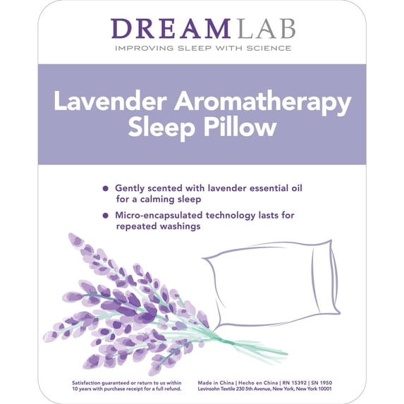 Dream Lab Aroma-Therapy Lavender Sleep Pillow, King, White