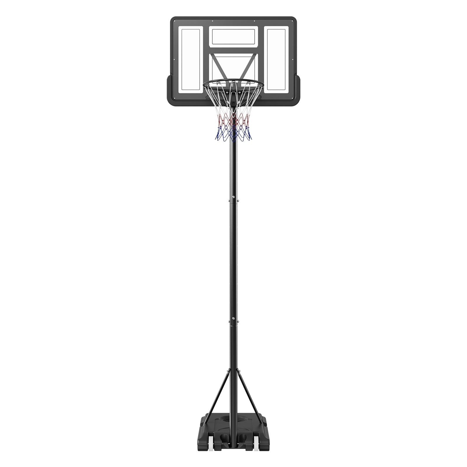 Basketball Hoop, 4-10 ft Adjustable Height Portable Backboard System, 44 inch Goal with Wheels, Stand and Fillable Base, for Outdoor/Indoor Use