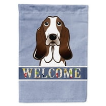 Caroline's Treasures BB1429GF Basset Hound Welcome Flag Garden Size , Small, multicolor