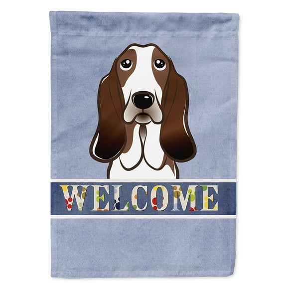 Caroline's Treasures BB1429GF Basset Hound Welcome Flag Garden Size , Small, multicolor