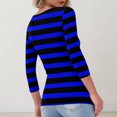 thumbnail image 4 of Iaqnaocc Women's Tops 3/4 length sleeve Ribbed Striped Blouses Slim Fit Going Out Tunic Tops Dressy Casual Crew Neck Fall Spring T Shirts Black XXL, 4 of 4