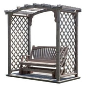 Western Red Cedar Jamesport Arbor with Deck & Glider