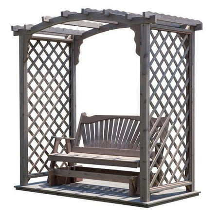 Western Red Cedar Jamesport Arbor with Deck & Glider