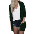 thumbnail image 5 of Coats for Women Blazer Jackets for Women Womens Ladies Solid Vintage Cardigan Long Sleeve Coat Pockets Outerwear Black Cardigan for Women Clearance on Sales Womens Coat（Green,L）, 5 of 6