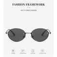thumbnail image 4 of Metal Rimless Men and Women Round Frame Sunglasses Outdoor Sun Shading Beach Driving Sunglasses (Color : D, Size : Medium), 4 of 4