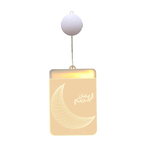 Lámparas colgantes acrílicas con luz LED nocturna para Ramadán, Eid Mubarak y el Islam Estilo 2