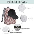 thumbnail image 4 of Pink Wavy Checkered Pattern Backpack for School, Cute School Bag with Adjustable Shoulder Straps and Padded Back, 15.7"x11.8"x5.5", 4 of 5