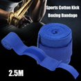 thumbnail image 1 of Fitness 4pcs 2.5m Deportes Algodón Kick Boxing Vendaje Sanda Muñeca Mano Guantes (Azul), 1 of 9