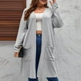 thumbnail image 4 of ZyeKqe Long Cardigan Sweaters for Women Plus Size Long Sleeve Open Front Lightweight Ribbed Knit Sweater Coat, 4 of 8