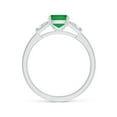 thumbnail image 2 of ANGARA Natural Emerald Engagement Ring with Bar-Set Tapered Baguette Diamonds in 14K White Gold for Women (Size-6mm) | May Birthstone, Anniversary, Jewelry Gift for Women | Natural Emerald Ring, 2 of 9