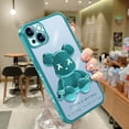thumbnail image 3 of SOATUTO Cool Bear Shockproof Clear Phone Case Cover 3D Bear Luxury For iPhone 13 Pro 6.1 inch - Green, 3 of 7