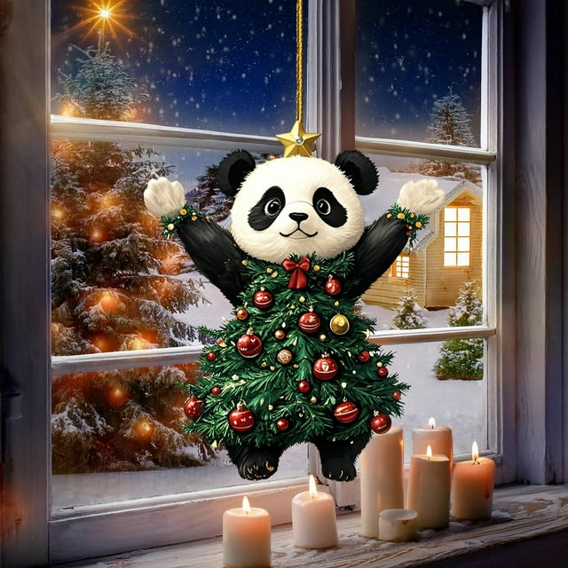 Adorno Navideño Colgante de Acrílico con Estampado de Mascota | Ideal para Decorar El Árbol de Navidad | Acrílico Resistente | Regalo Perfecto para Las Fiestas | 8 Cm | 1 Unidad