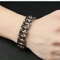 thumbnail image 5 of NICKSUN Mens Stainless Steel Motorcycle Biker Chain Heavy Bracelet Rock Link Wristband, 5 of 5
