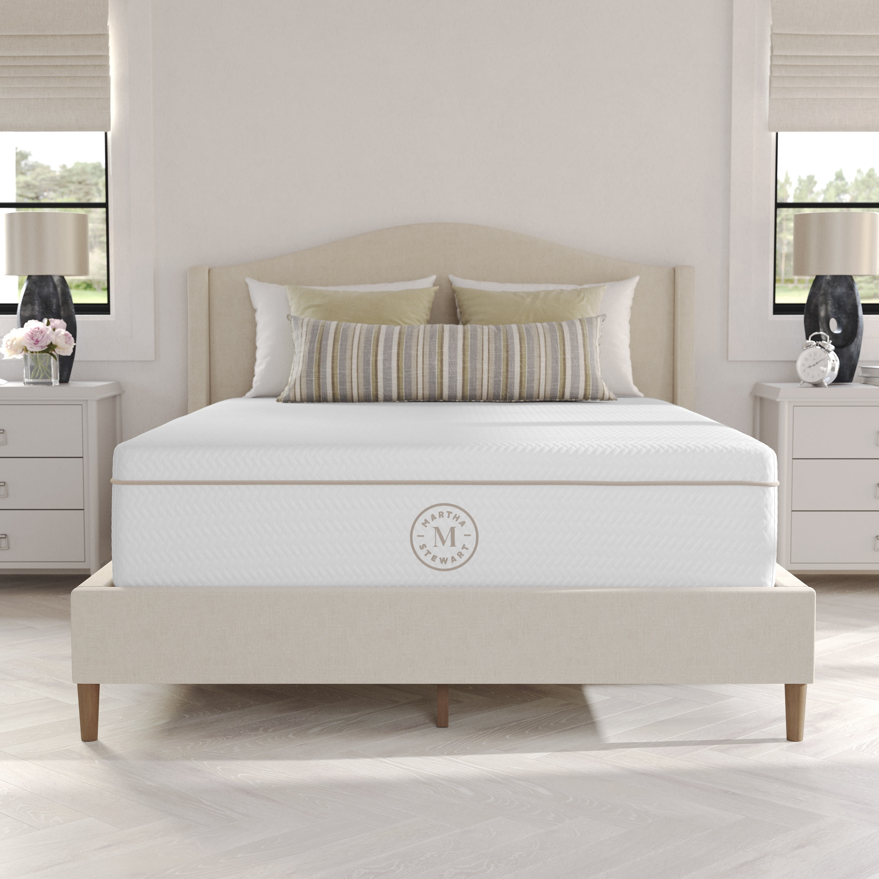 Martha Stewart 12 Inch Full Medium Plush Dual-Action Cooling Gel Memory Foam Mattress with Soft Breathable CoolWeave Jacquard Quilted Top