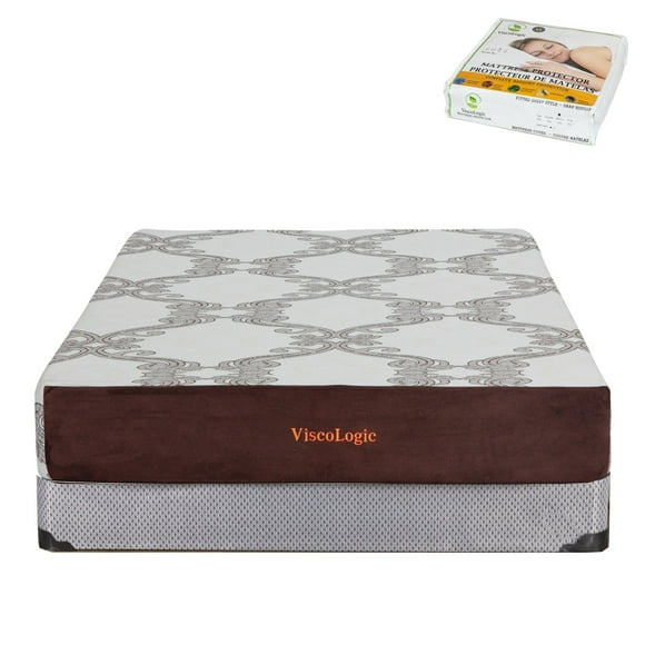 ViscoLogic Aspire 10-Inch Orthopedic Luxury Gel Memory Foam Queen Size Mattress With Mattress Protector (Queen Mattress in a Box)