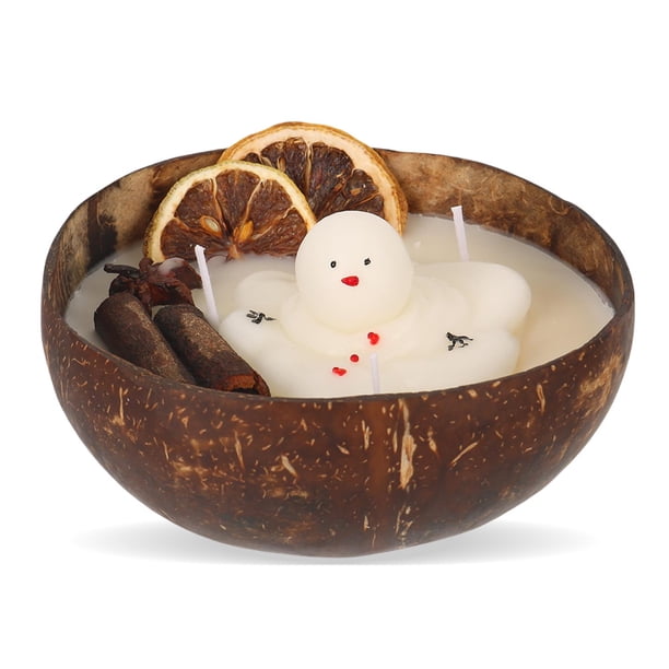 Vela Aromática Cera Soja Muñeco Nieve Navideño para Mesa Festival