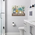 thumbnail image 5 of Farmhouse Bathroom Decor Wall Art Rustic Sunflower Hydrangea Butterfly Bathroom Pictures For Wall Country Canvas Print Artwork For Bathroom Living Room Kitchen Bedroom Framed 16"x12", 5 of 6