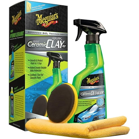 MEGUIAR'S G200200 Hybrid Ceramic Quik Clay Kit, Get a smooth-as-glass finish while protecting paint in just one-step By Visit the Meguiars Store