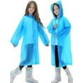 thumbnail image 4 of 2 Pack Raincoats for Kids, Reusable Rain Ponchos with Hood and Sleeves Rain Coats for Boys and Girls, 4 of 5