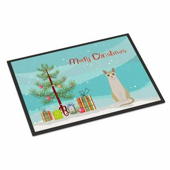 Carolines Treasures CK4796MAT 18 x 27 in. Singapura No.2 Cat Merry Christmas Indoor or Outdoor Mat