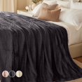 thumbnail image 1 of The Connecticut Home Co Bedding Blanket, Queen 90x90, Soft Fluffy Room Decor, Cozy Warm Throws for Bed, Gifts for Women, Bedroom Cute Aesthetic Blankets Faux Fur and Sherpa Gray, 1 of 4
