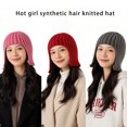 thumbnail image 6 of Knit Hat Winter Warmth For Women Wigs And EarFlaps Ensuring Comfort During Winter Outings, 6 of 9