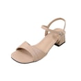 thumbnail image 2 of WAVSUF Womens Heeled Sandals, Suqare Toe Soft Sole Ankle Strap Summer Fashion Dress Shoes Khaki 6.5, 2 of 8