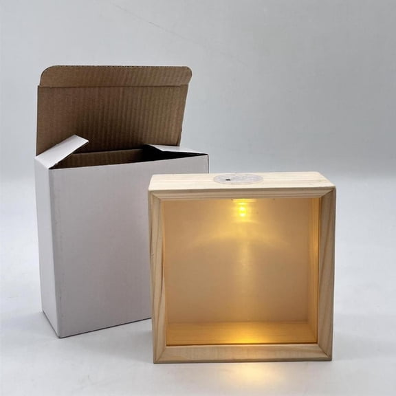 Wooden LED Light Up Shadow Box Frame 3D Transparent Display Case DIY Photo Decor