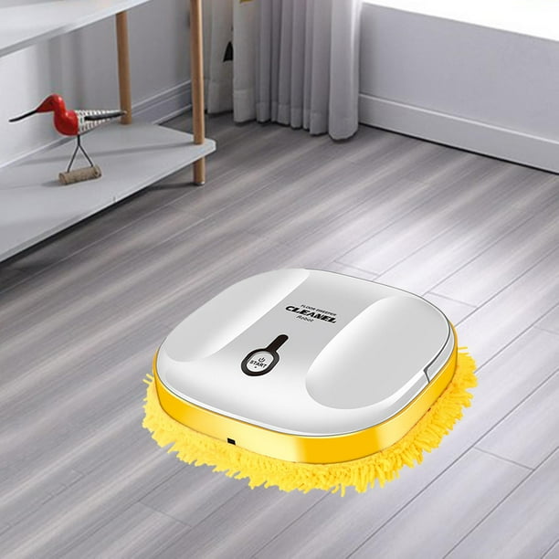 MINI Robot Inteligente para Trapear Al Vacío, Recargable Anticolisión, Bajo Nivel de Ruido, Seco Y Húmedo, Silencioso, 2 en 1, Limpiador de Barrido, Trapea blanco Macarena Robot aspirador y trapeador