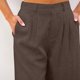 thumbnail image 4 of Pantalones de Algodón para las Mujeres Lino de Color Sólido de Verano de Ajuste Suelto, Bolsillos de Hendidura Lateral de Pierna Recta, 4 of 8