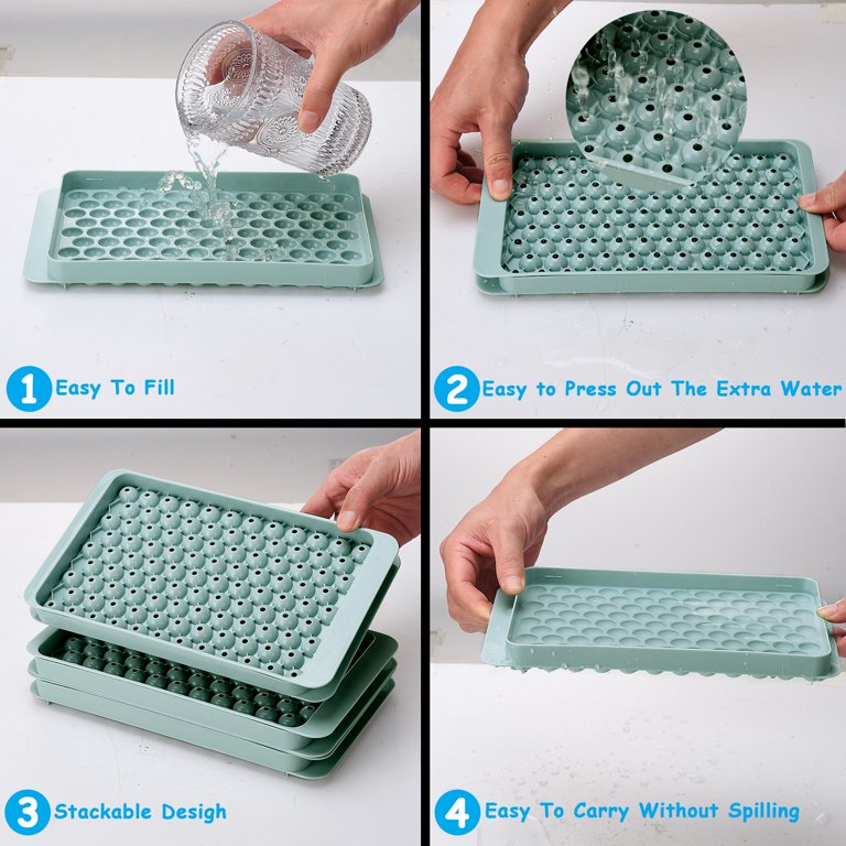 Upgraded Small Ice Cube Trays Easy Release 104x4 PCS Tiny Ice Cube Tray  Crushed Ice Tray for Chilling Drinks Coffee Juice