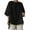 Black, variant on Miluxas Tops Plus Size Women's Loose Cotton Linen Shirts Solid Tunics Short Sleeve Blouses Tops White 18(5XL)